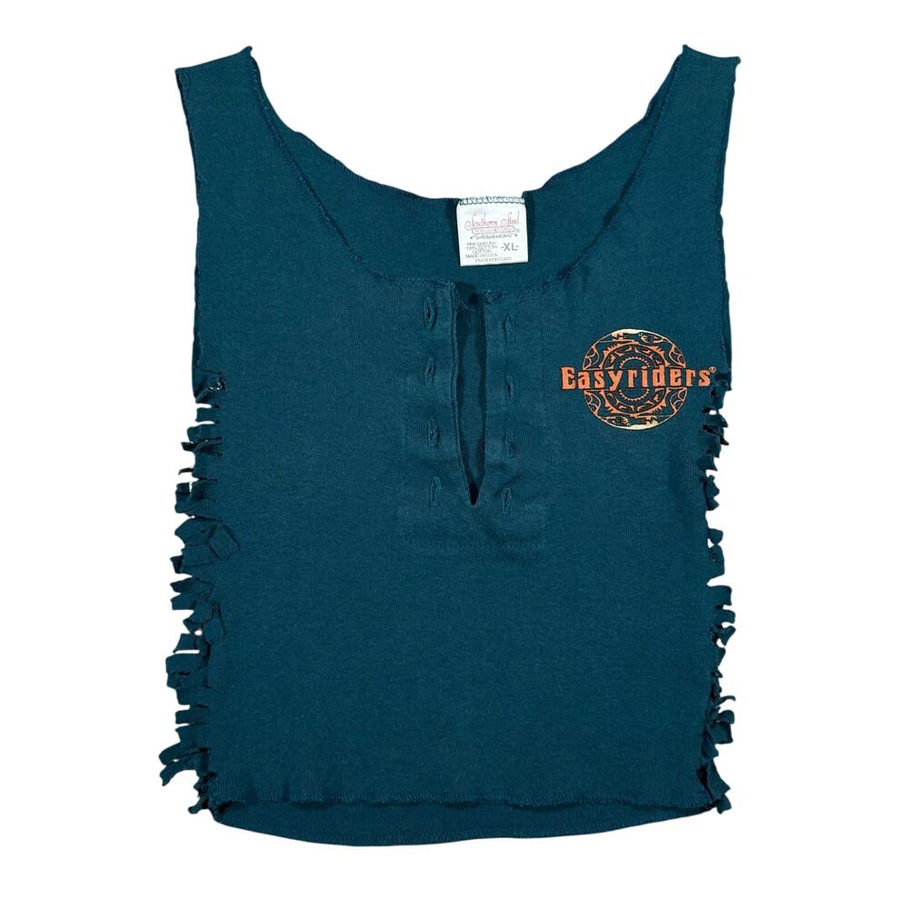 Vintage Easyriders Rodeo Tour 2001 Cut-Off Biker Motorcycle Tank Top USA XS